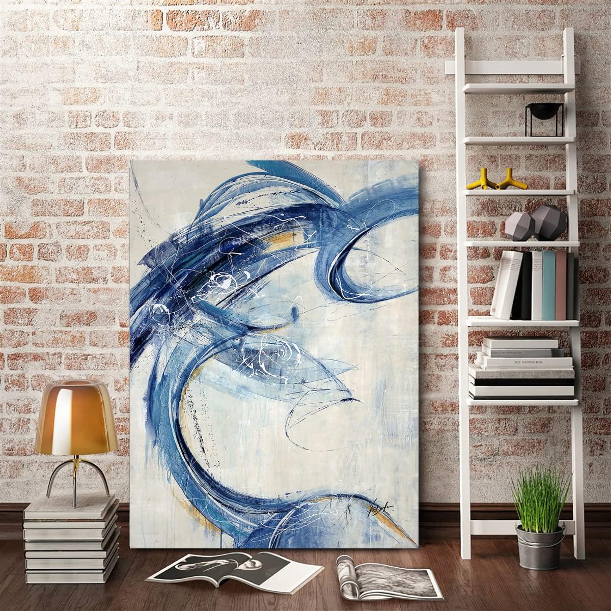 Blue Abstract Canvas Print Artwork Y167132