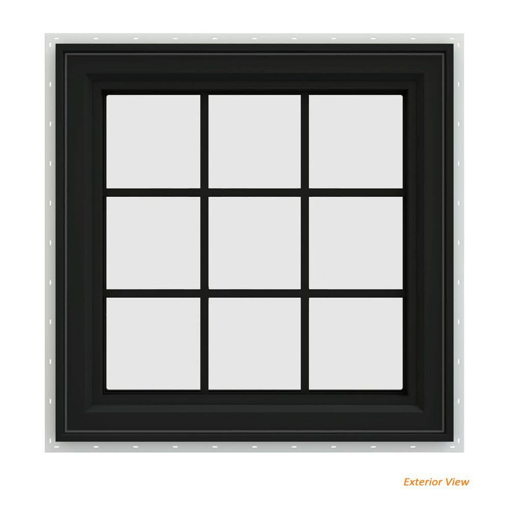 30 in. x 30 in. Vinyl Right-Handed Casement Window with Colonial Grids/Grilles M973