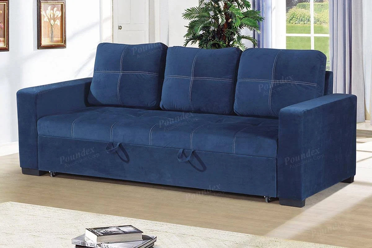 Blue Fabric Sofa Bed D9550