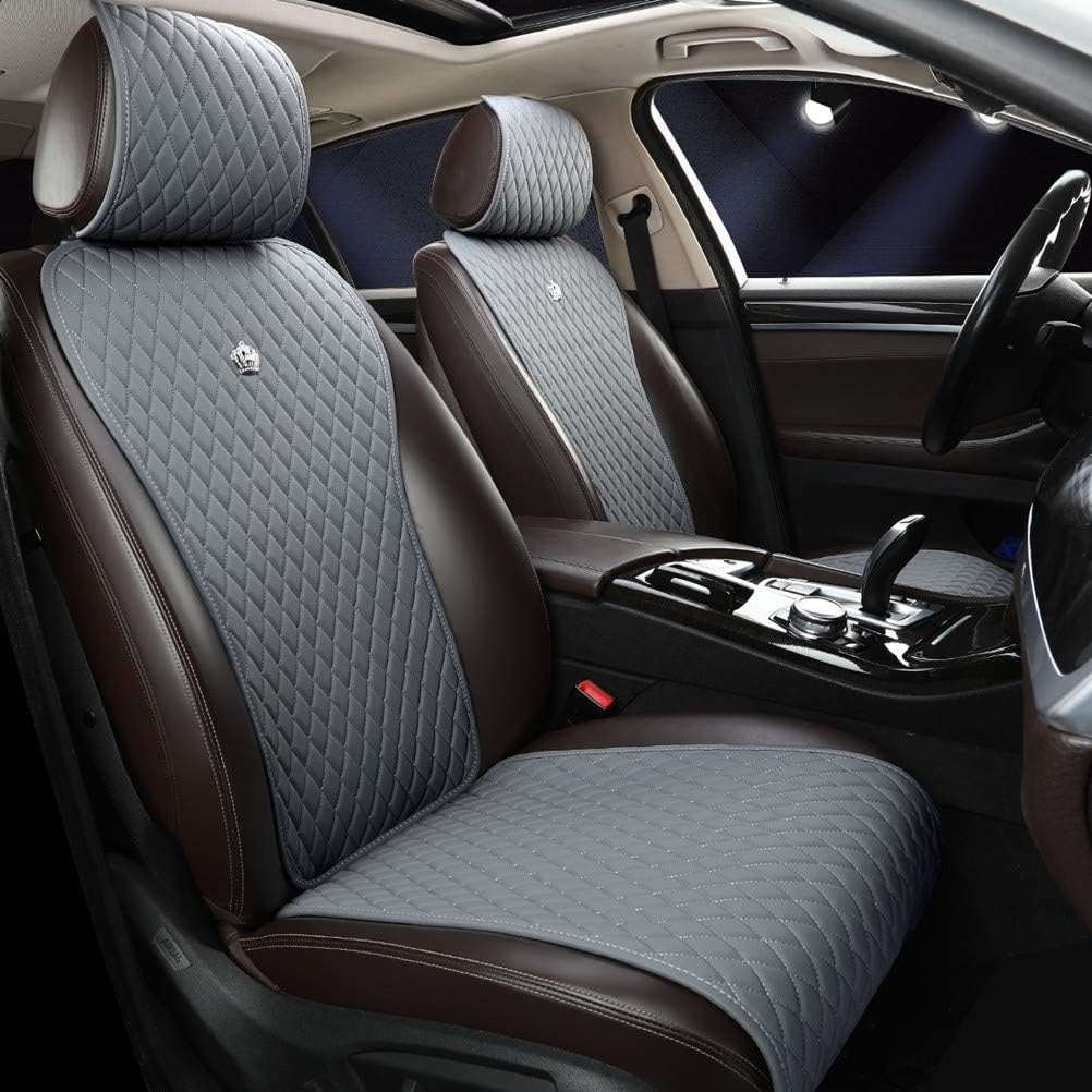 Black Leather Car Seat Cover 9PCS Universal N707