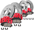 Red Calipers Drilled Slotted Rotors Ceramic Pads Kit B653902