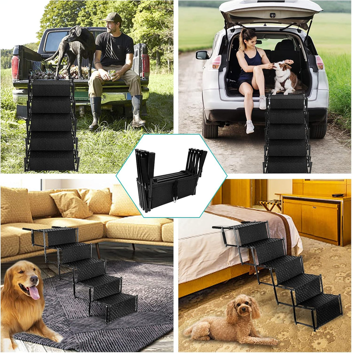 Folding Pet Stairs 5 Steps D642