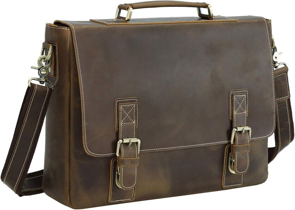 Vintage Full Grain Leather Tote Briefcase 16'' Laptop Bag M671171