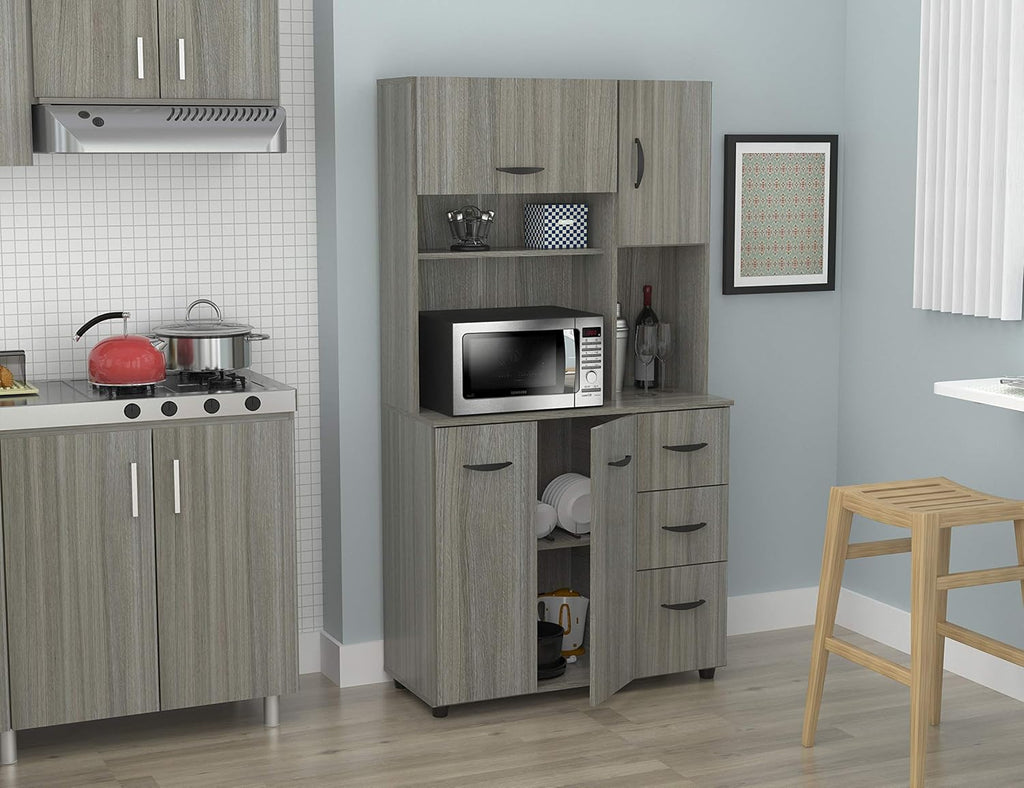 Smoke Oak Microwave Storage Cabinet N313
