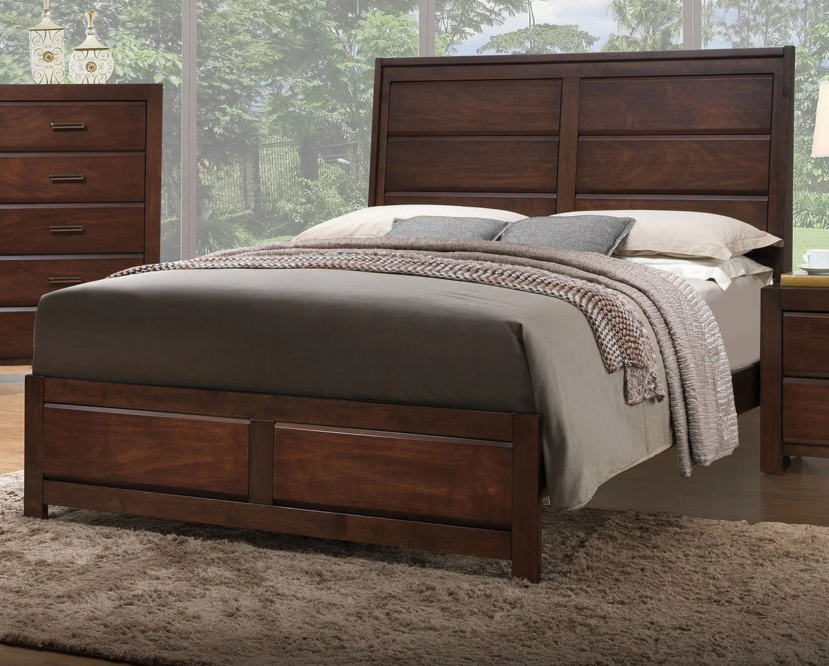 Walnut Eastern King Size Bed Panel Bedframe G82257