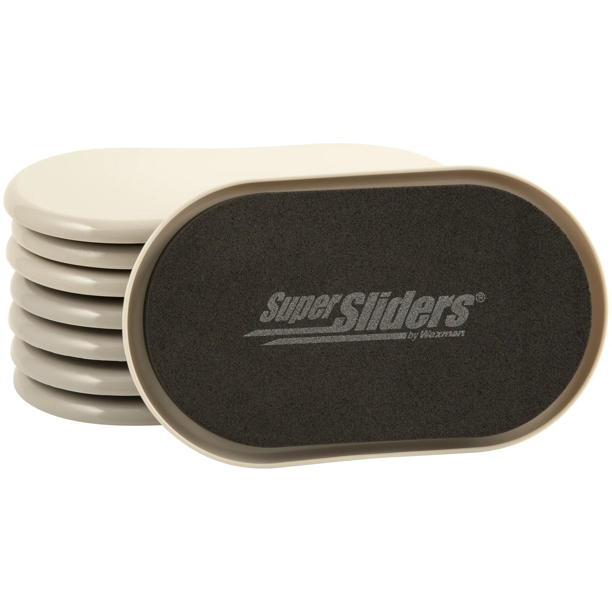 3 1/2" x 6" Oval Reusable Furniture Sliders, Beige (8 Pack) C917312