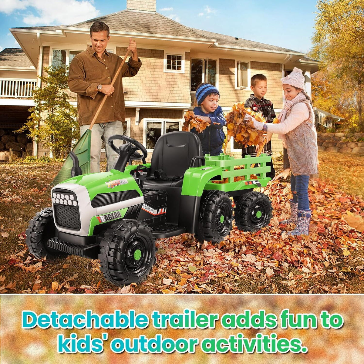 24V Kids Ride On Tractor with Trailer & Remote T23521