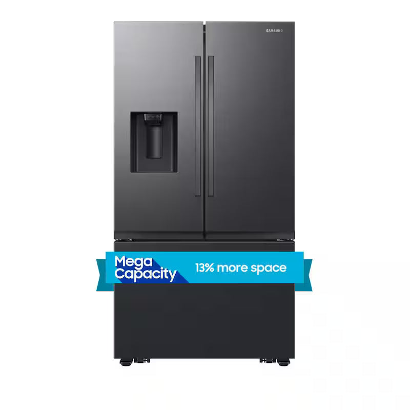 31 cu. ft. 3-Door French Door Refrigerator with Four Types of Ice in Matte Black Steel G809