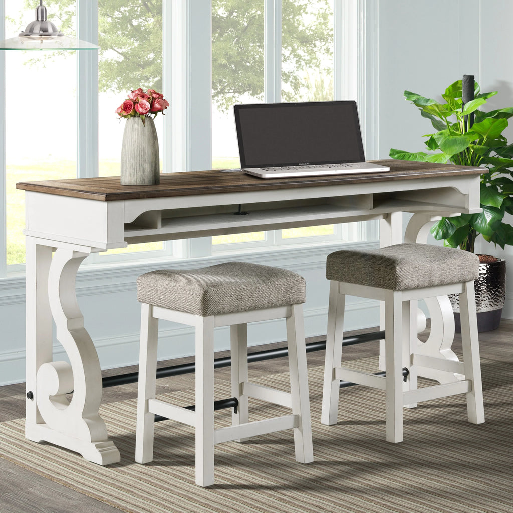 White Oak Wood Sofa Bar Table Y142204