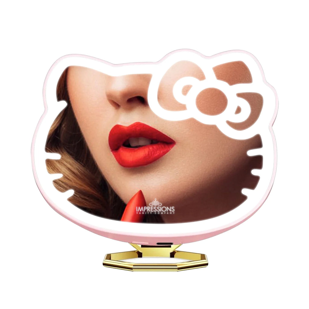 White 3x Magnifying Pocket Mirror with Stand E796