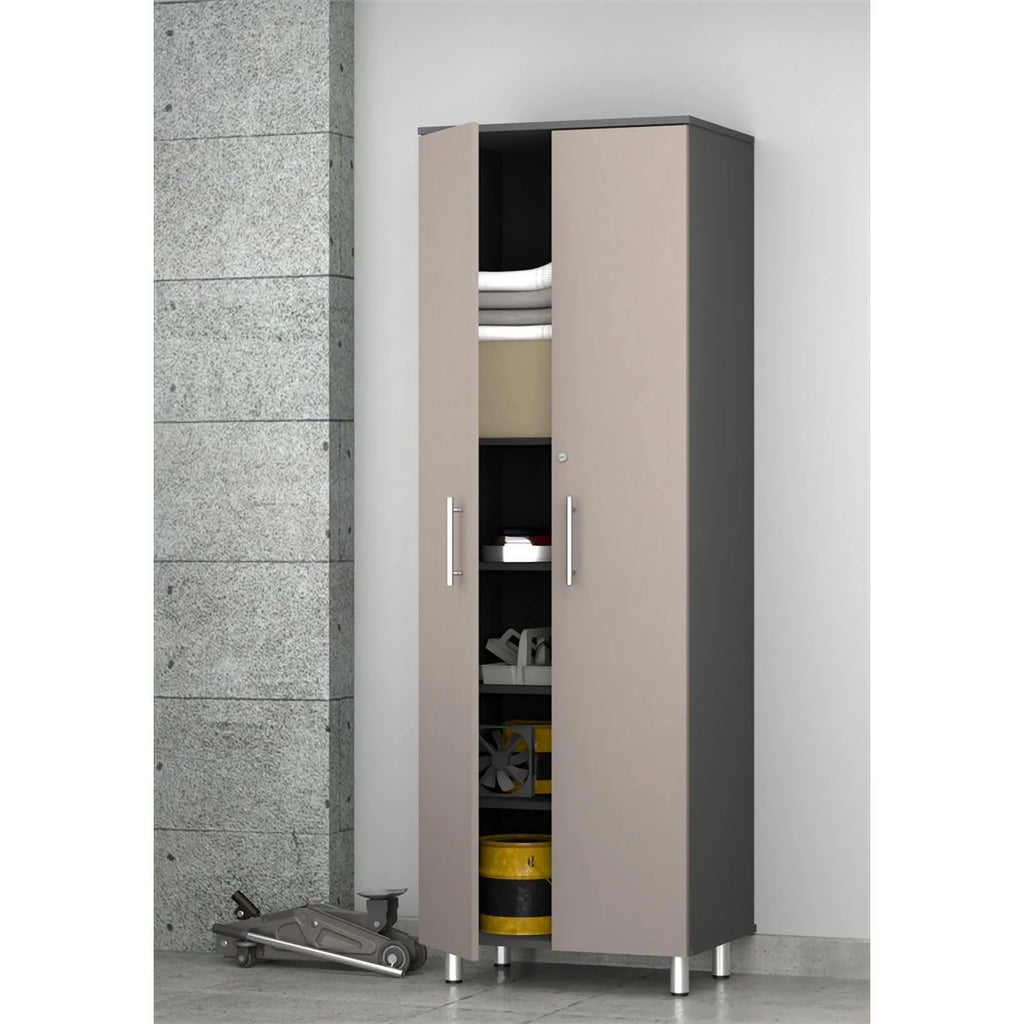 2-Door Engineered Wood Storage Cabinet in Taupe J3493