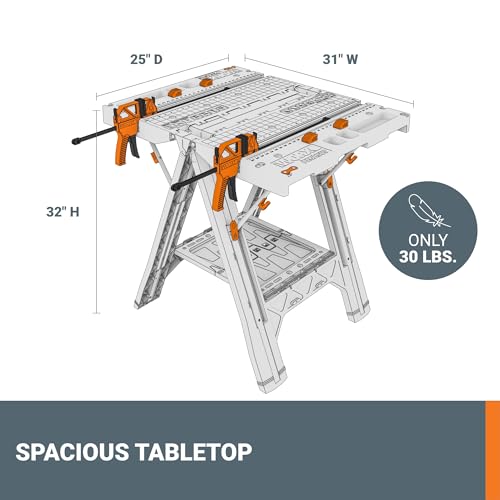 2-in-1 Folding Work Table & Sawhorse Portable Workbench L847412