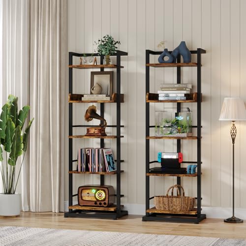 5 Tier Wood Bookcase with Metal Edge Protection Z39980