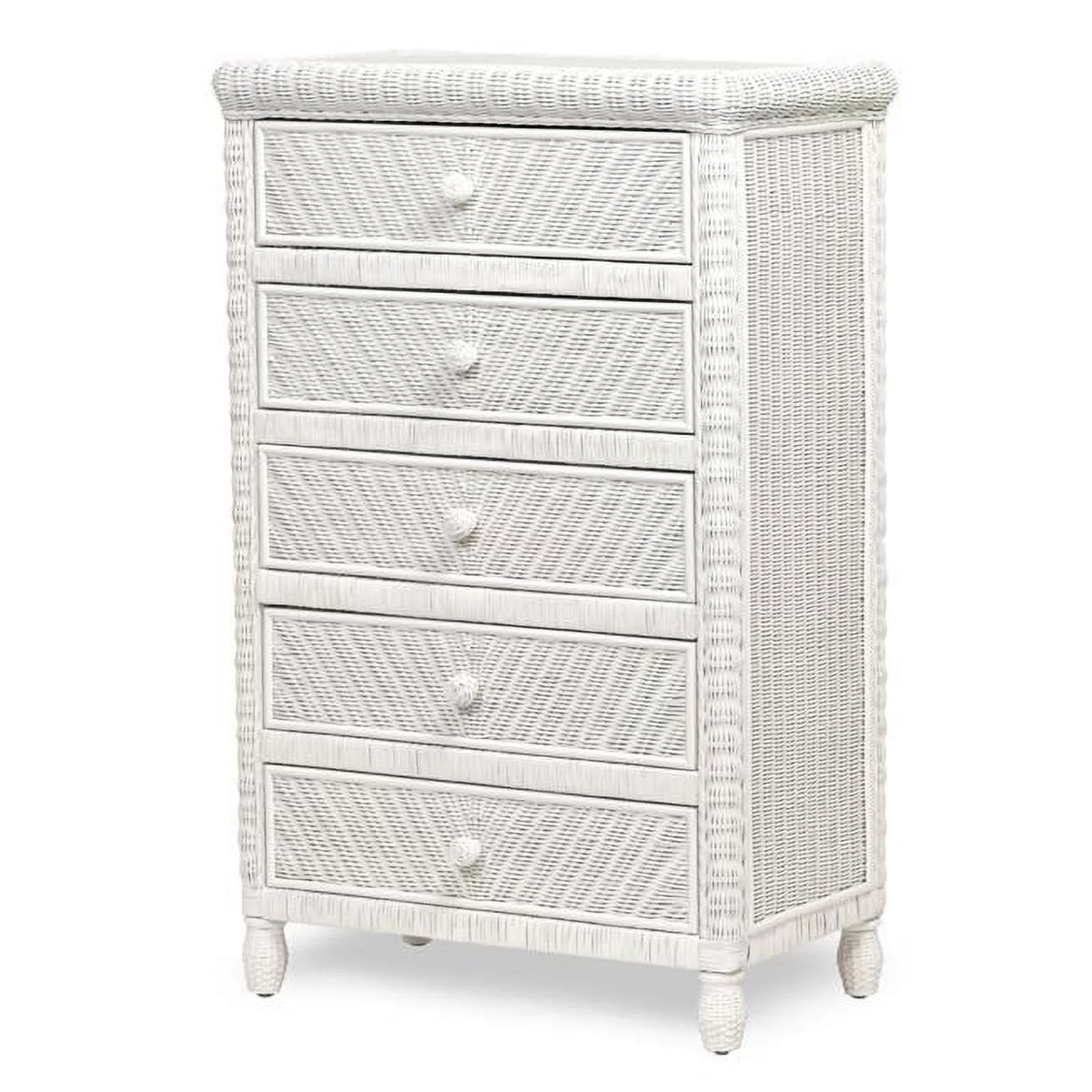 White Wood 5 Drawer Chest K659