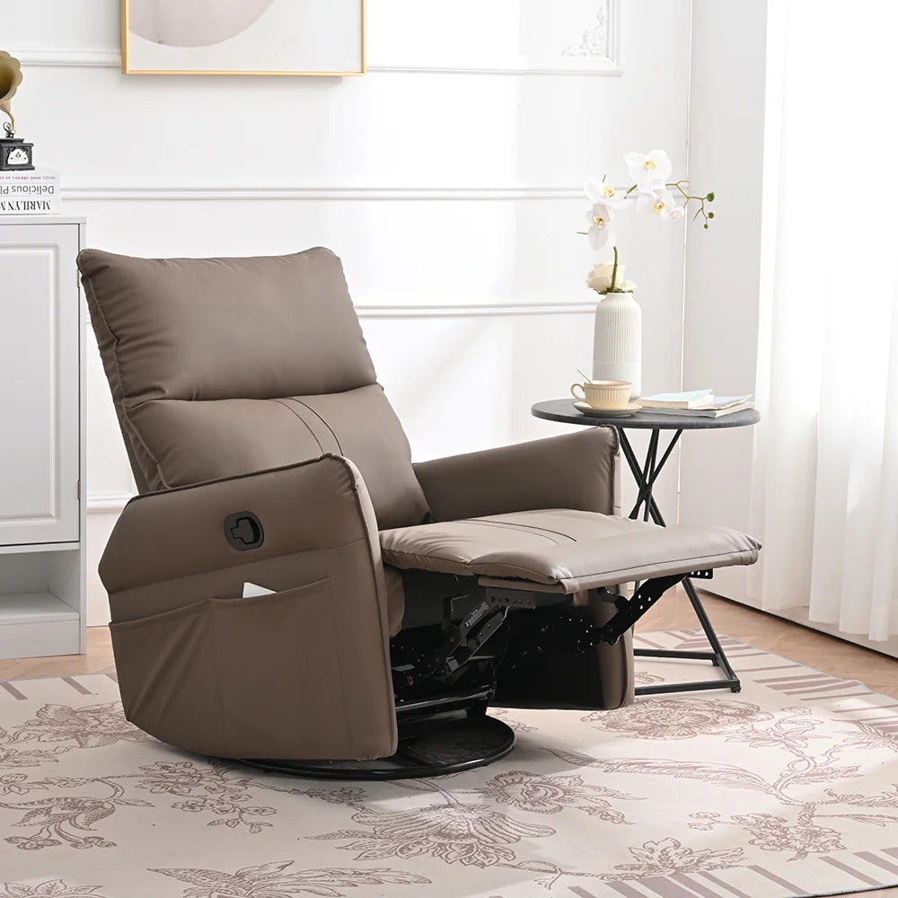 High Back 360 Degree Swivel Rocking Chair with Side Pocket K69472