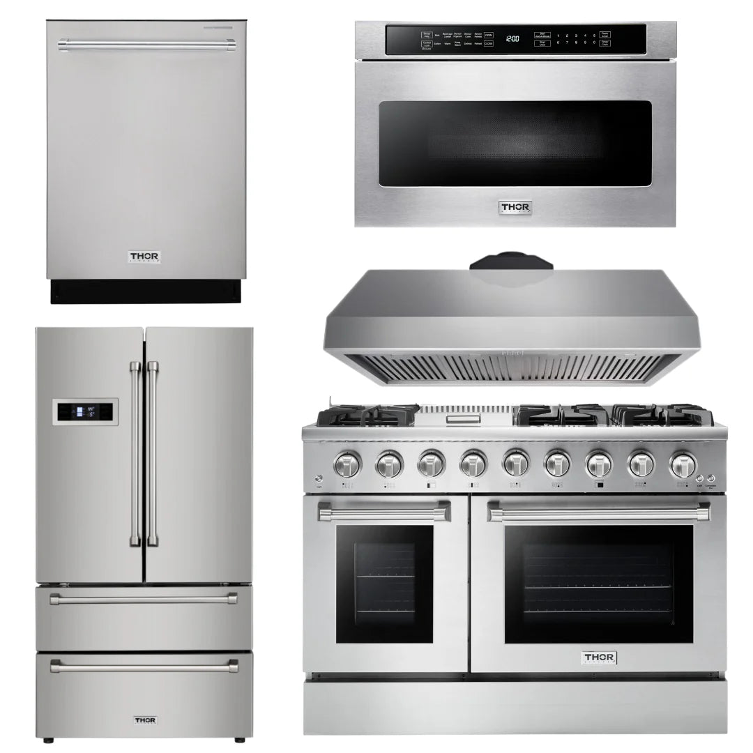 48 Propane Gas Range, Range Hood, Refrigerator, Dishwasher, Microwave E733574