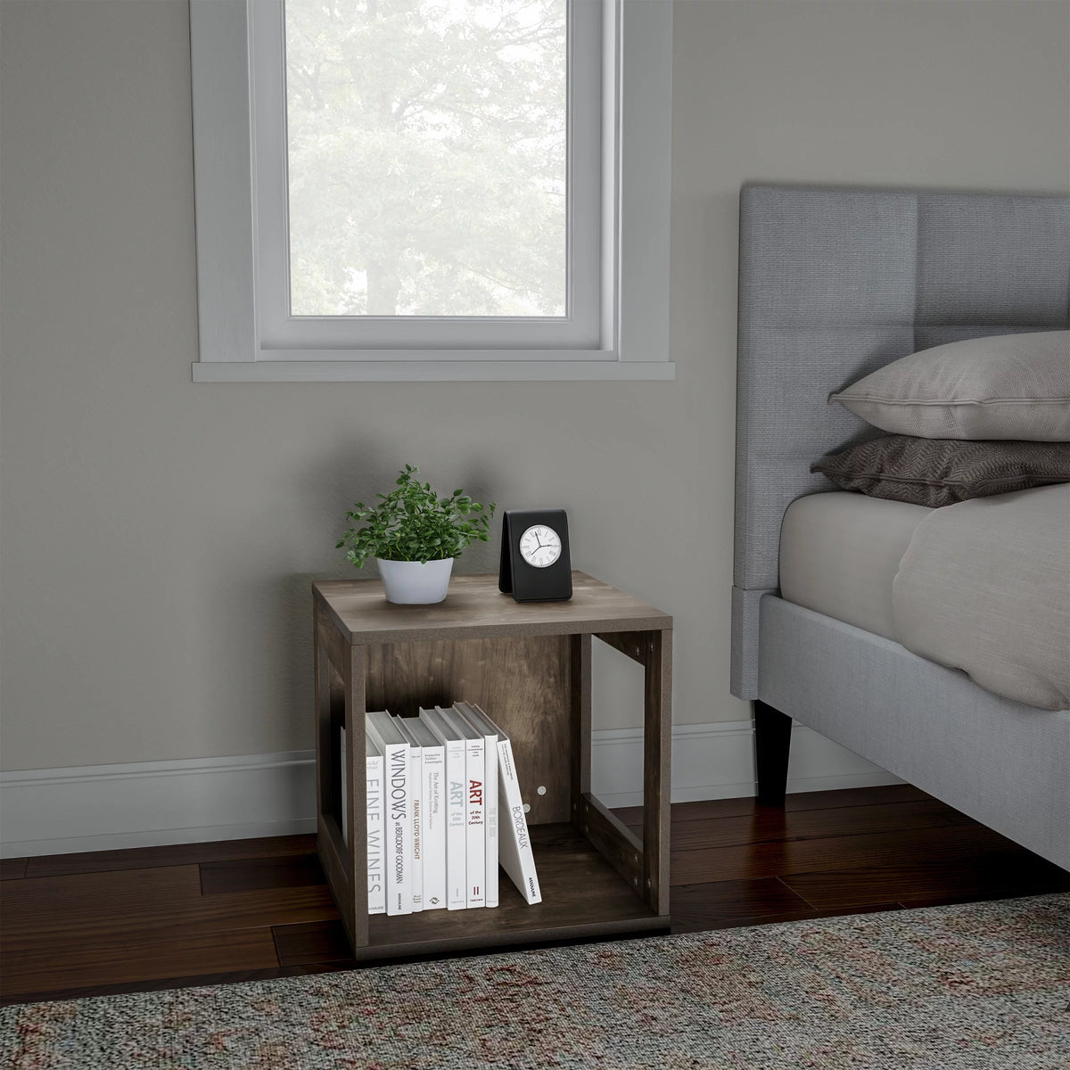 Gray Stackable Modular Cube Accent Table M5459