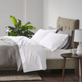 White 600 Thread Count Cotton Blend 4 PC Queen Sheet Set G821928