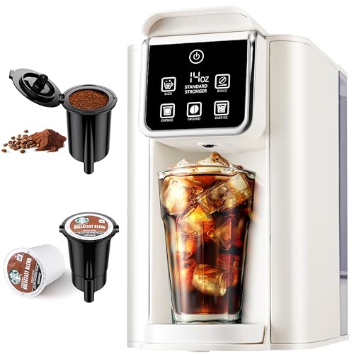 Single Serve Coffee Maker for K Cup and Grounds, 6-14 Oz, Black D5310