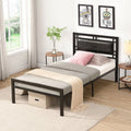 Twin Size Black Metal Bed Frame V1591