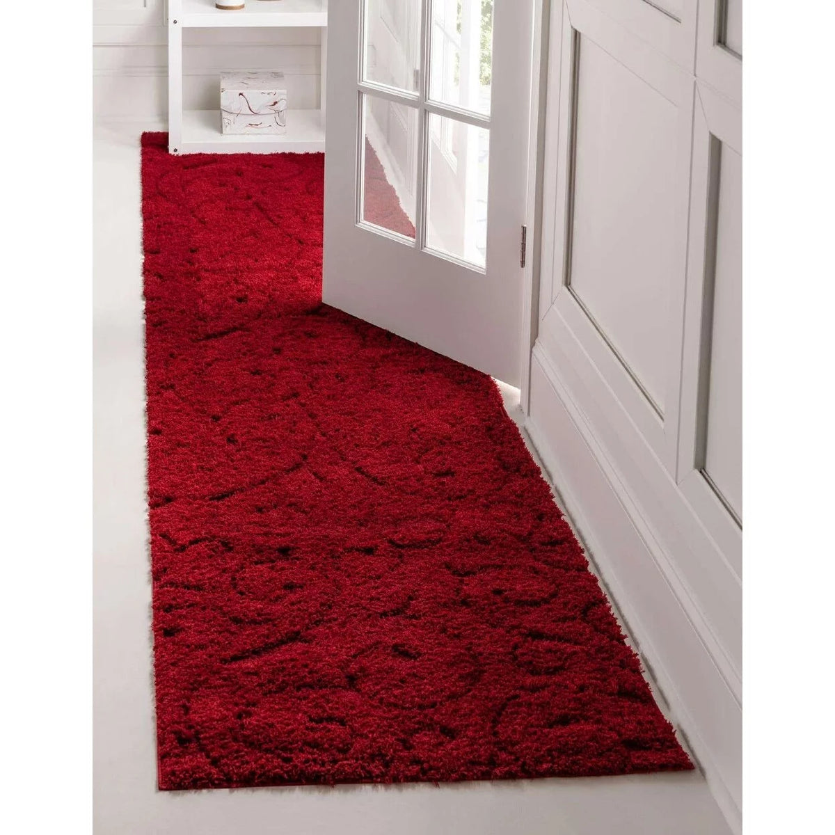 Red Shag Area Rug 2'x6'7 H423