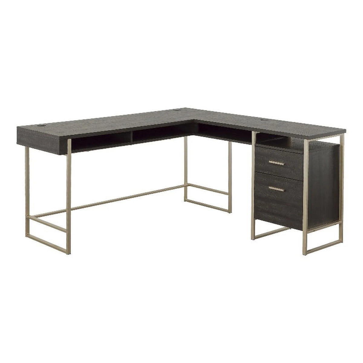 Contemporary L-Desk in Blade Walnut F321612