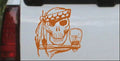 Skull and Tomahawk Decal Sticker Nut Brown 12in X 13.2in M1135