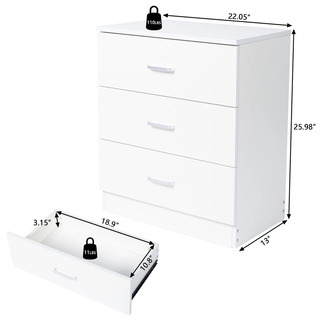 3 Drawers Nightstand Q94685