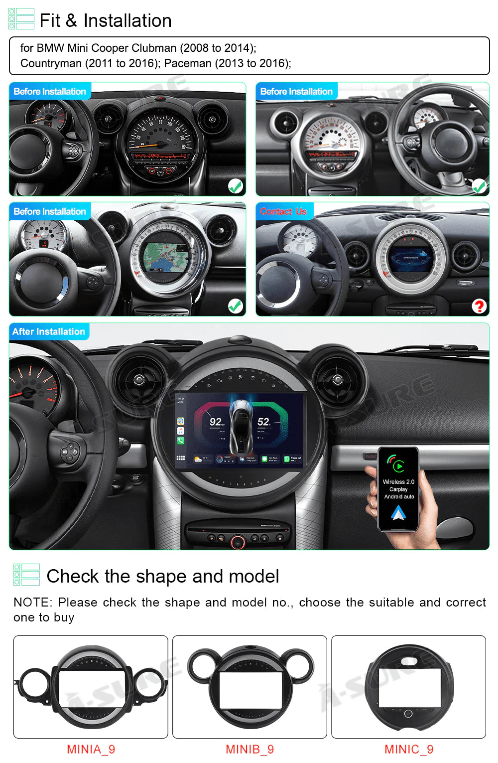 Android 11 Car Stereo Radio 2+32GB CarPlay I133078