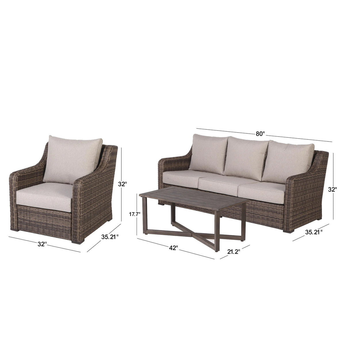 4-Piece Outdoor Conversation Set Brown S442696
