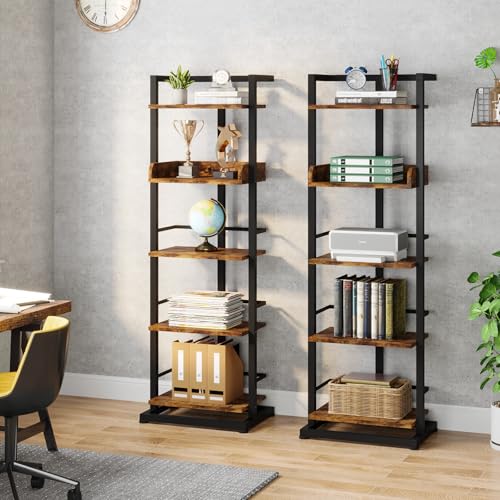 5 Tier Wood Bookcase with Metal Edge Protection Z39980