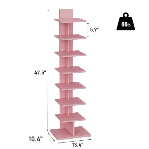 Black 8-Tier Narrow Bookshelf B100086