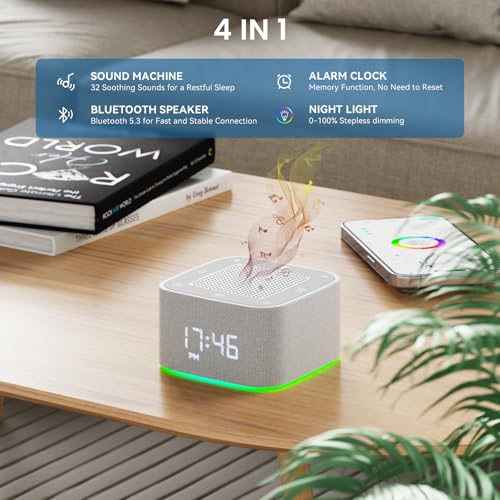 Sound Machine Alarm Clock with 32 Soothing Sounds B7389
