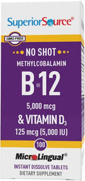 Methylcobalamin B-12 5,000 mcg with D3 5,000 IU 100 Instant Dissolve Tablets F9513