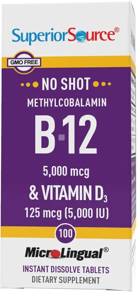 Methylcobalamin B-12 5,000 mcg with D3 5,000 IU 100 Instant Dissolve Tablets F9513