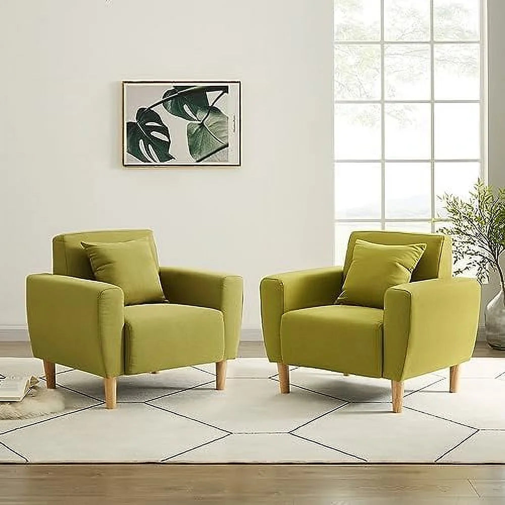 Blue Polyester Accent Chair with Toss Pillow C291