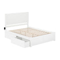 White King Size Platform Bed with 2 Storage Drawers U888