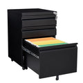 Black 3 Drawer Metal File Cabinet on Wheels N6281