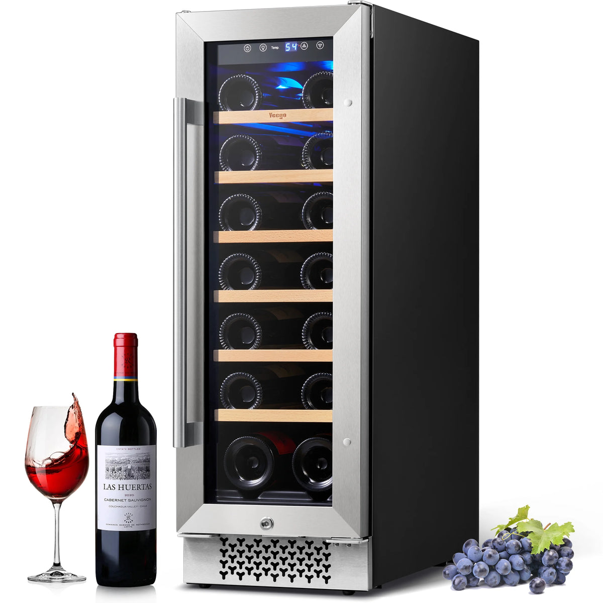 12 Bottle Wine Cooler Refrigerator with Glass Door R378