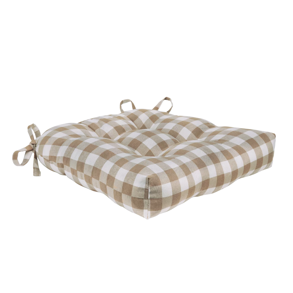 Beige Plaid Chair Cushion M67595