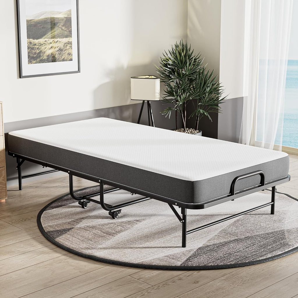 Folding Bed with Mattress 75 x 31 Metal Frame S392