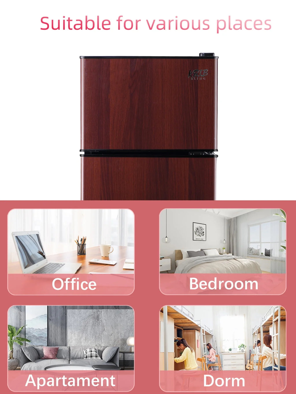 3.5 Cu.ft Mini Fridge with 7 Level Thermostat J5274