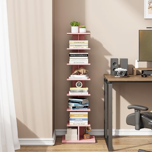 Black 8-Tier Narrow Bookshelf B100086