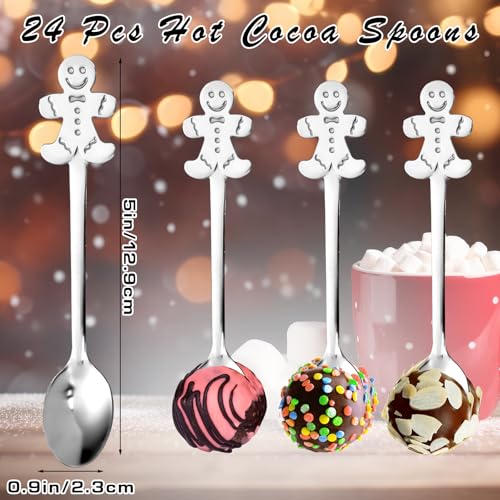 24 Pcs Stainless Steel Christmas Stirring Spoons S2678