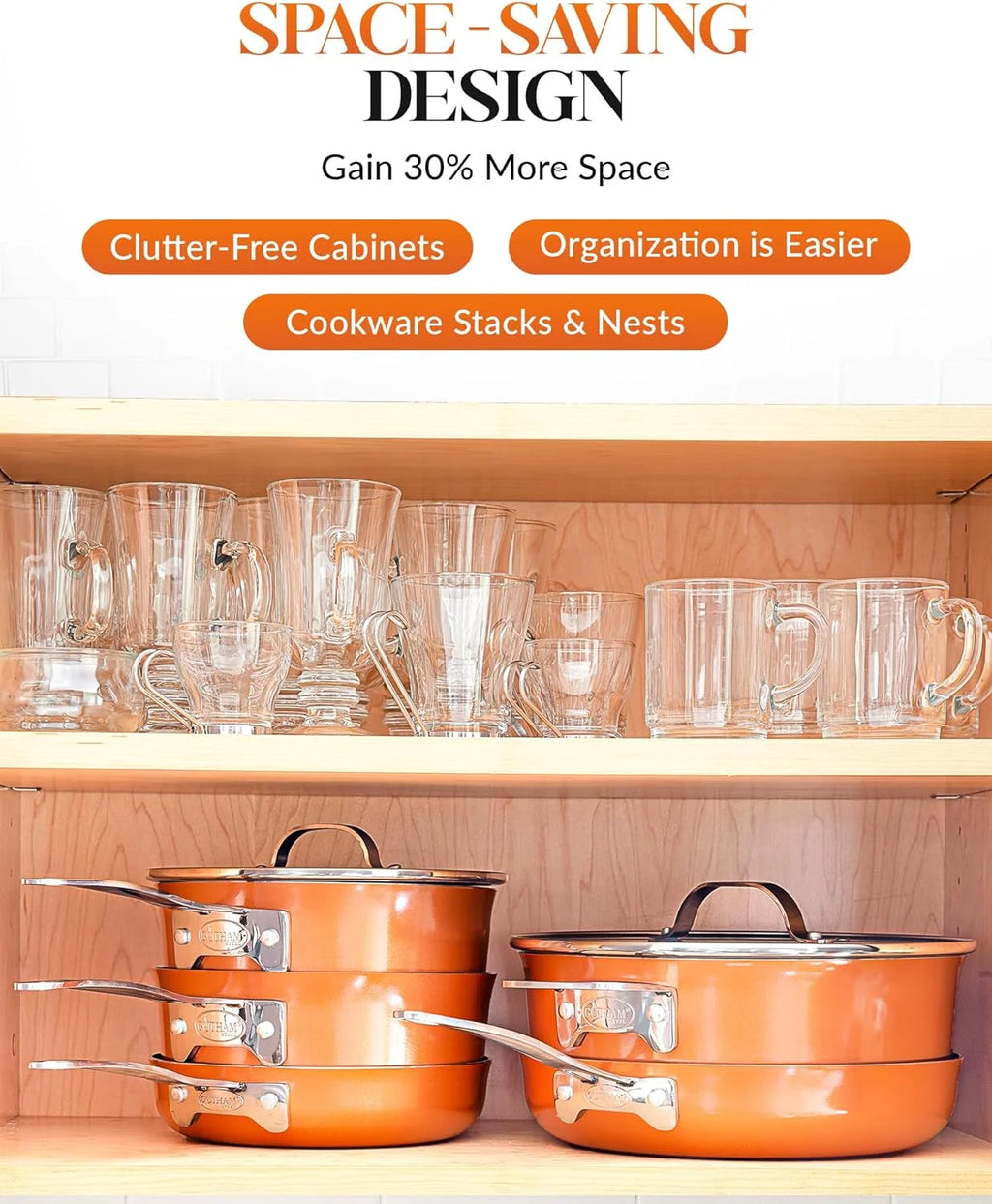 10 Pc Nonstick Copper Cookware Set A682