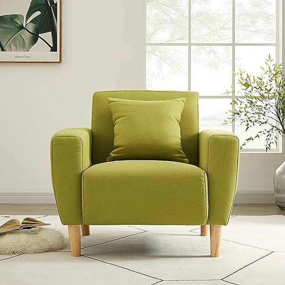 Blue Polyester Accent Chair with Toss Pillow C291