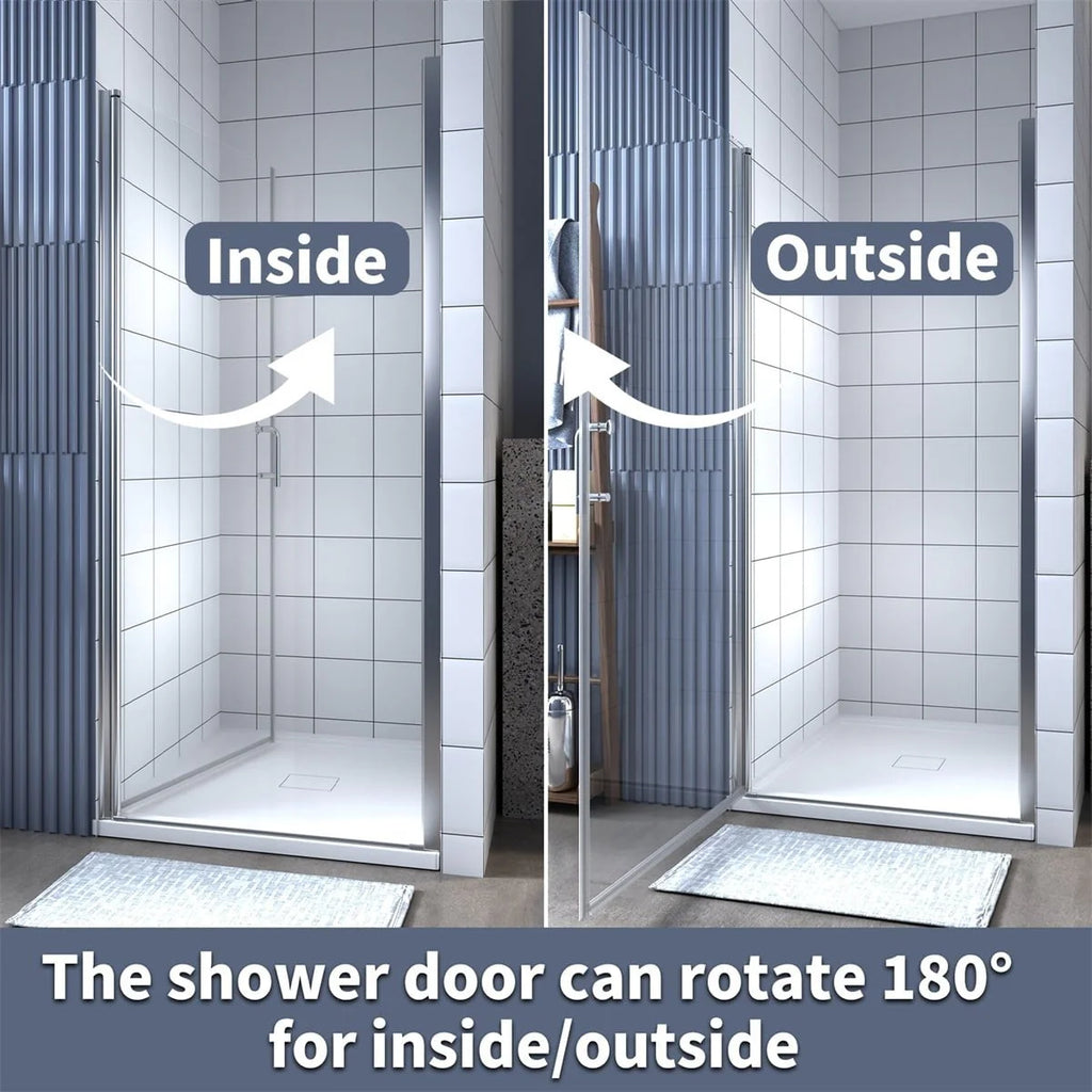 24-25.5 W x 72 H Clear Glass Hinged Shower Door Z372