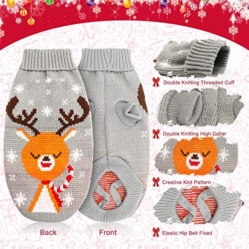Cat & Dog Christmas Sweater 2 Pack X-Small Red Grey N7141