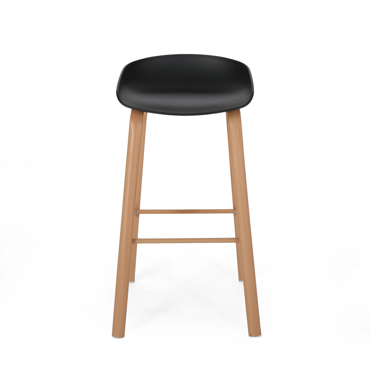 Black Fabric Barstool with Iron Legs, Set of 2 R2388