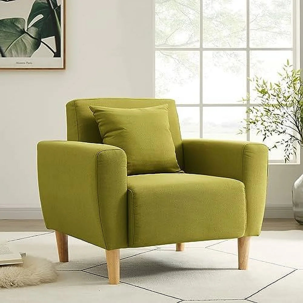 Blue Polyester Accent Chair with Toss Pillow C291